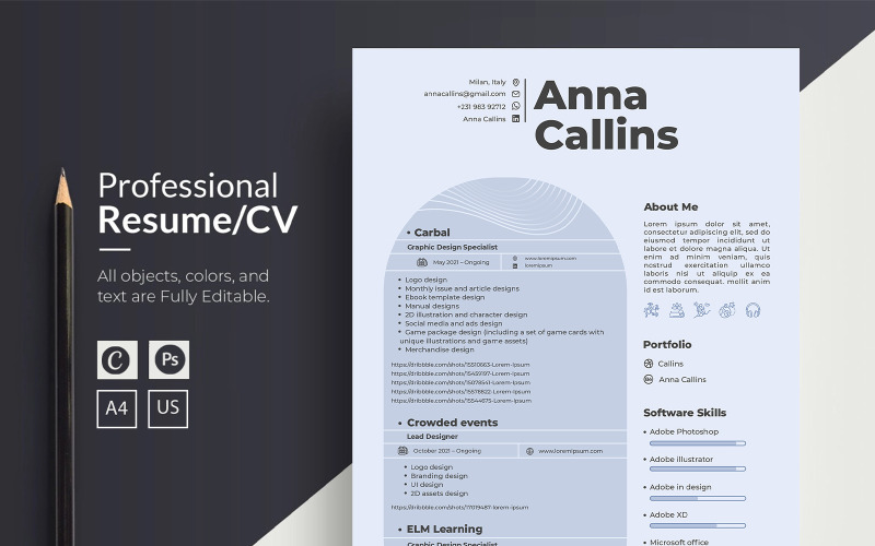 Profesyonel Özgeçmiş/CV Şablon Tasarımı