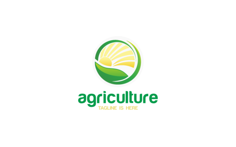 Soluppgång jordbruk logotyp mall