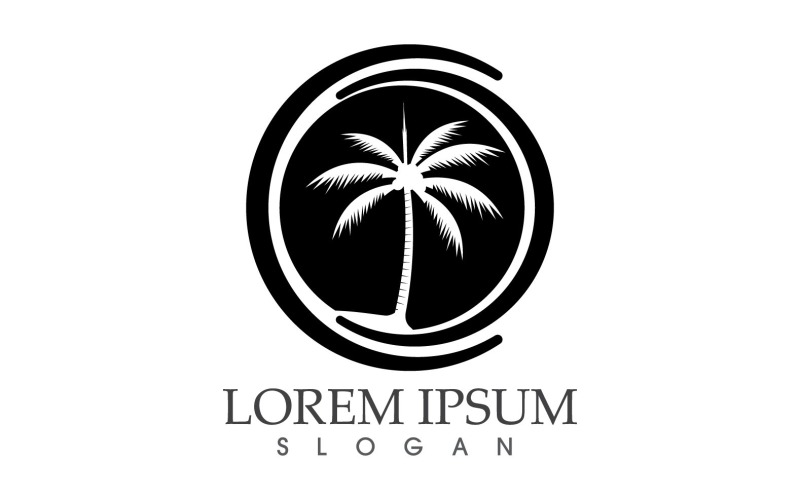 Logo vectoriel palmier cocotier V16