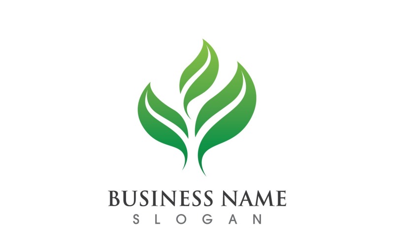 Verde Eco Foglia Albero Logo Vector V10