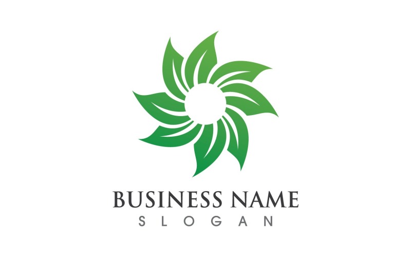 Verde Eco Foglia Albero Logo Vector V21