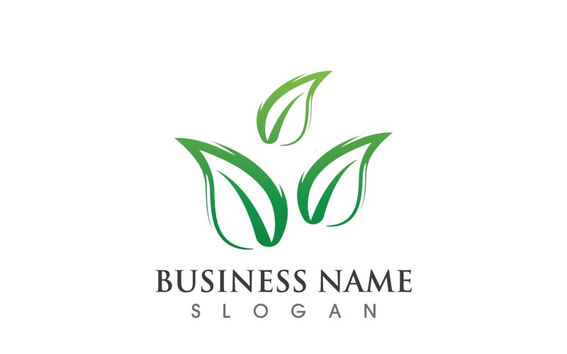 Verde Eco Foglia Albero Logo Vector V9