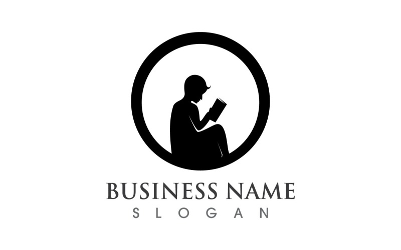Book Reading People Logo Vector V3
