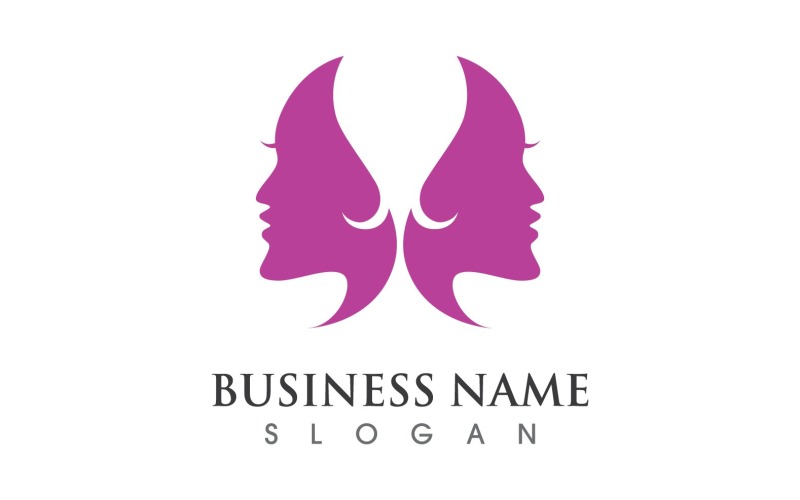 Femme Visage Salon Logo Beauthy Logo Vector V10