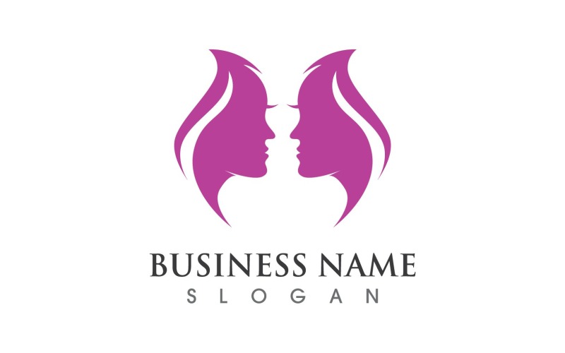 Femme Visage Salon Logo Beauthy Logo Vector V1