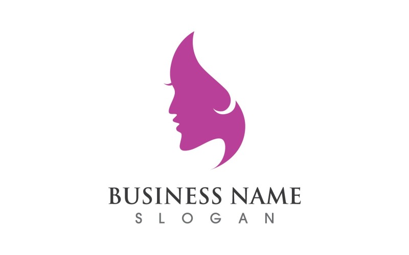 Mujer Cara Salón Logo Belleza Logo Vector V2
