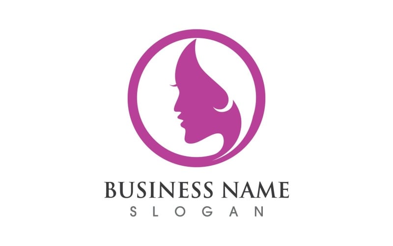 Woman Face Salon Logo Beauthy Logo Vector V8