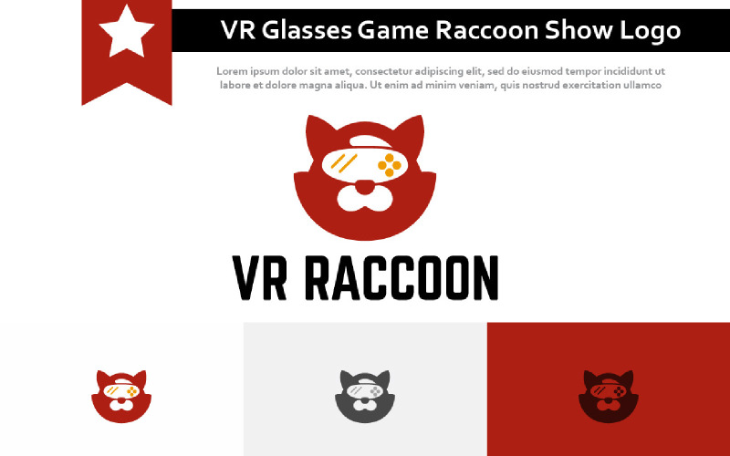 Fun VR Lunettes Jeu Raccoon Show Animal Logo