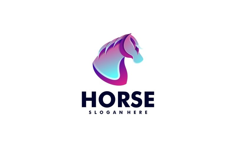 Logo-Vorlage Pferd im bunten Stil