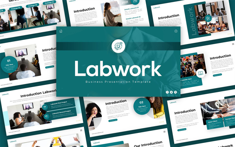 Plantilla de presentación de PowerPoint multipropósito de negocios de Labwork