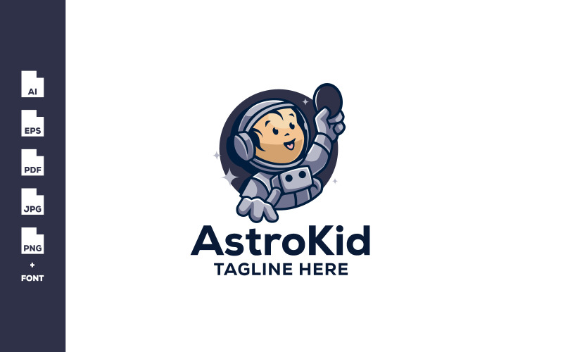 Liten Astronaut Baby Holding Mynt Illustration
