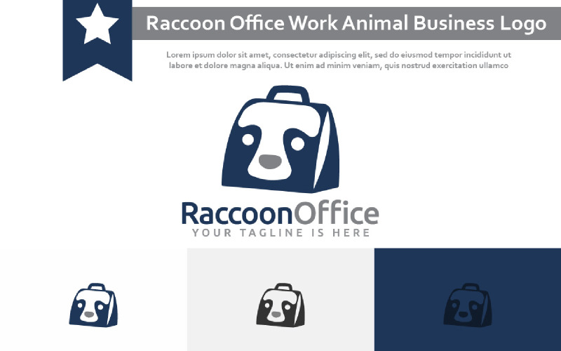 Raccoon Office Work Animal Success Business Logo