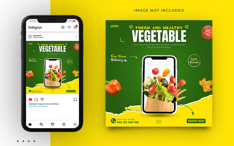 Verduras Frescas Y Frutas Instagram Publicación En Redes Sociales