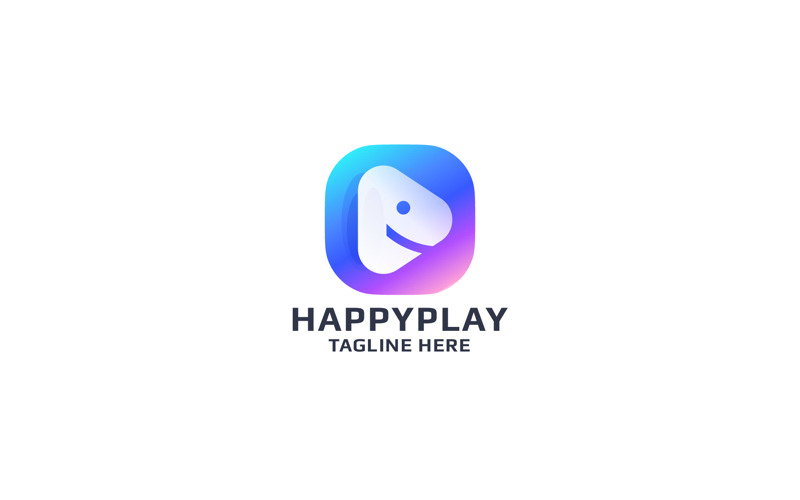Logotipo de mídia profissional Happy Play