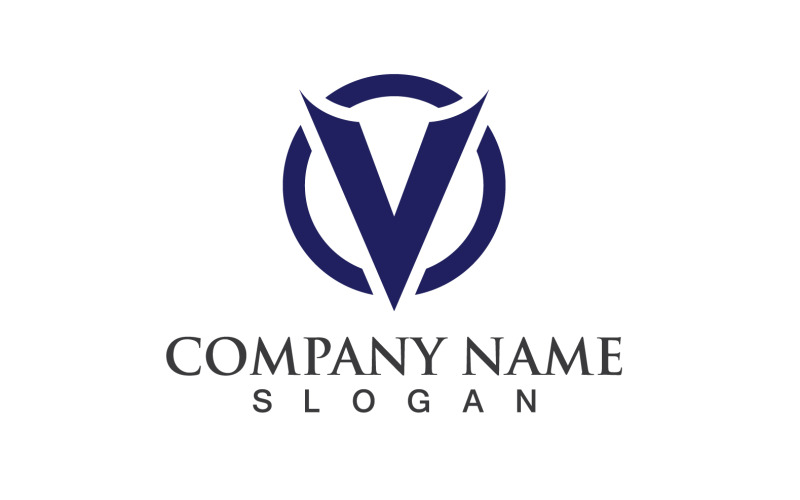 V Business Letter Vector Logo V17