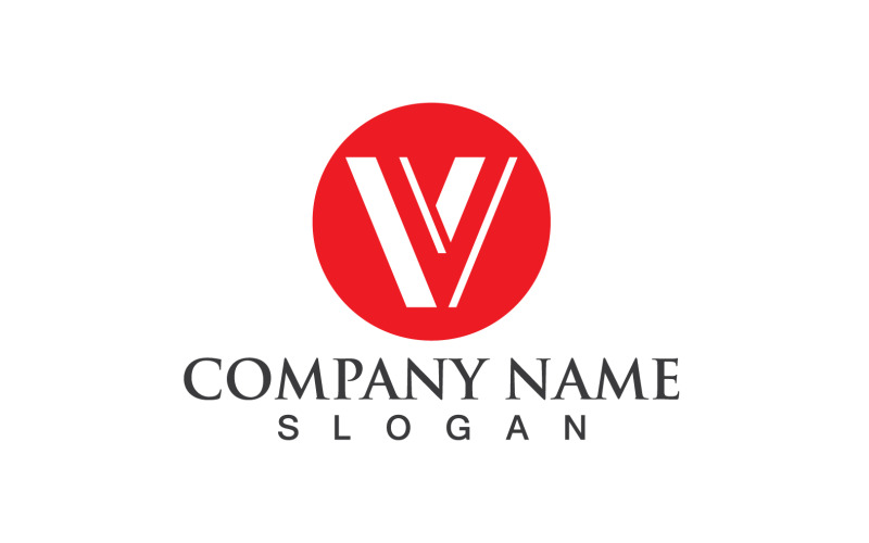 V Carta Comercial Logotipo Vetorial V12