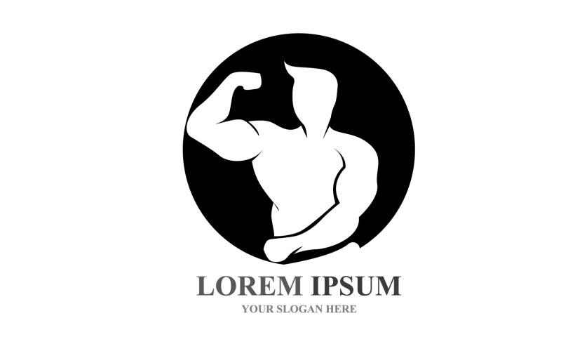 Design de logotipo de academia de ginástica com etiqueta esportiva V15