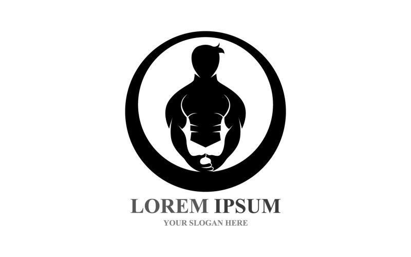 Etykieta sportowa Odznaka gimnastyczna Projekt logo fitness V19