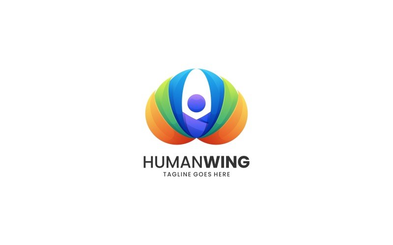 Градиент человеческого крыла красочный логотип