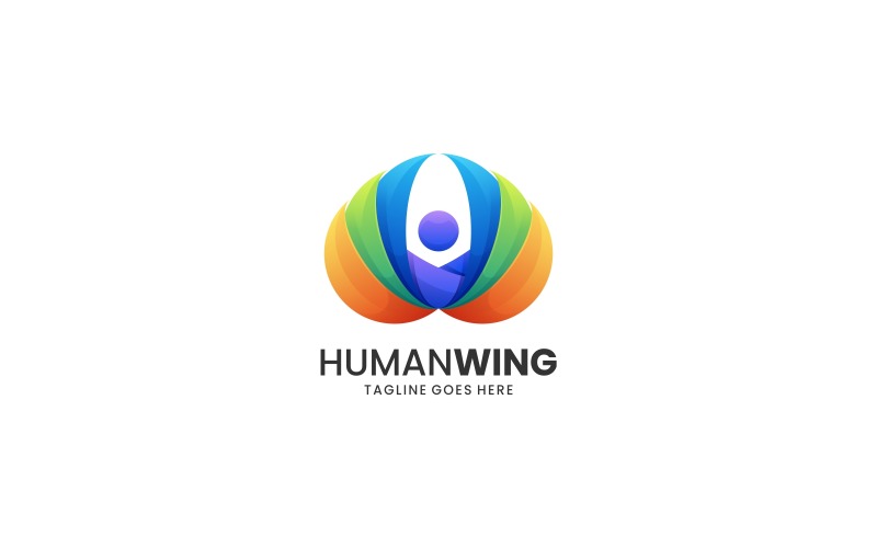 Human Wing Gradient färgglad logotyp