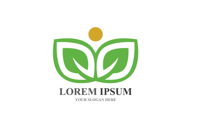 Logo wektor zielony liść ekologii elementu V17