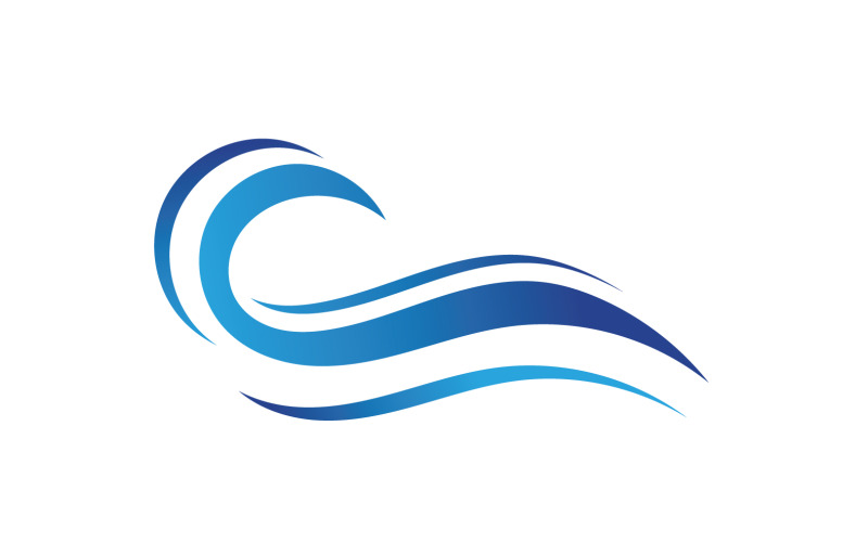 Modelo de vetor de símbolos de logotipo de praia de onda V1
