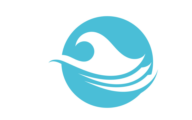 Modelo de vetor de símbolos de logotipo de praia de onda V30