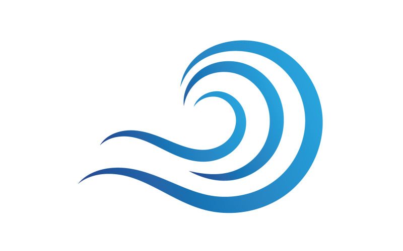 Символы логотипа Wave Beach Vector Template V16