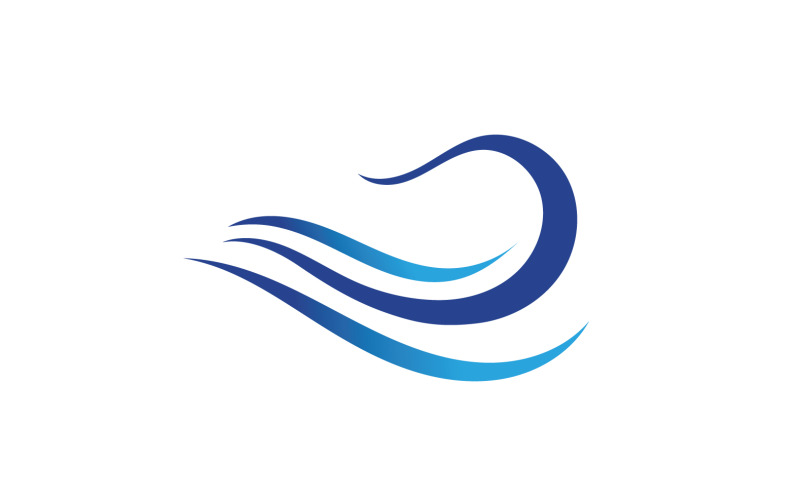 Символы логотипа Wave Beach Vector Template V6