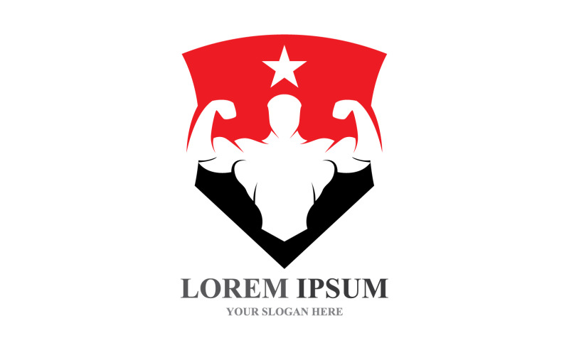 Sport etichetta palestra badge Fitness Logo Design V13