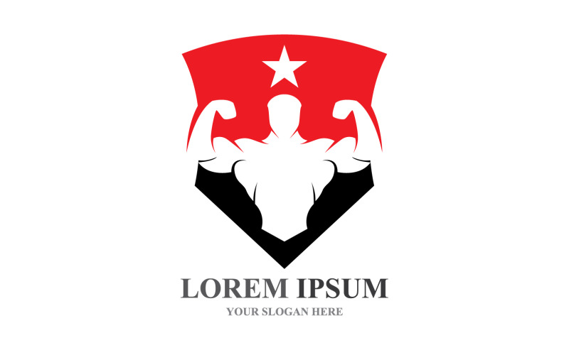 Sport Label Gym Badge Fitness Logo Design V13