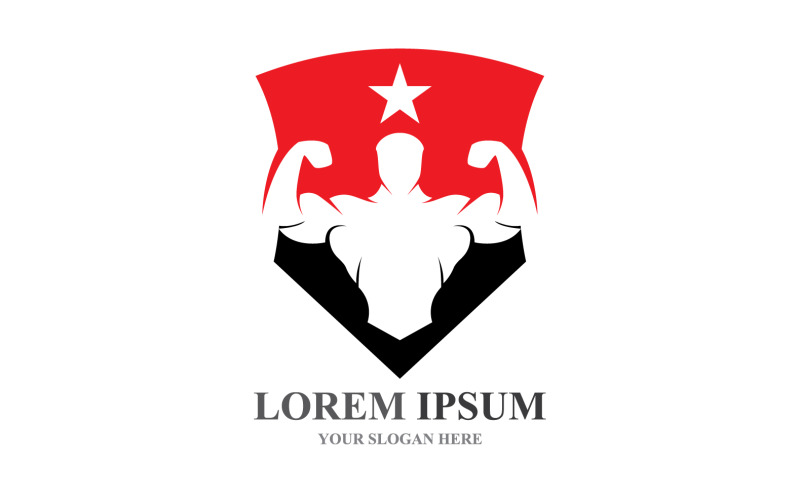 Sportlabel Gym Badge Fitness Logo-ontwerp V13