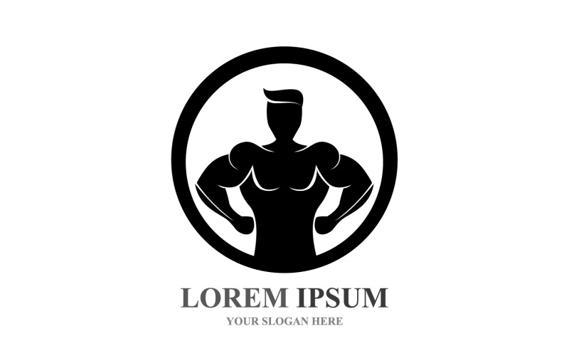 Sportlabel Gym Badge Fitness Logo-ontwerp V31