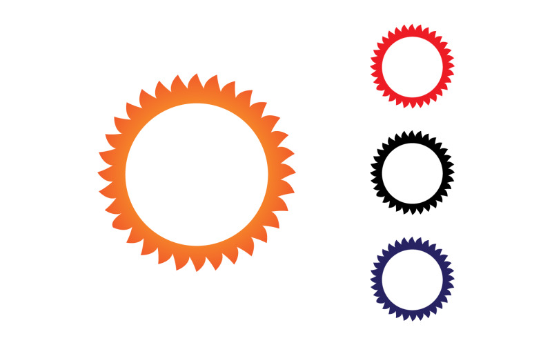 Design de modelo de ícone de vetor de logotipo de sol V18