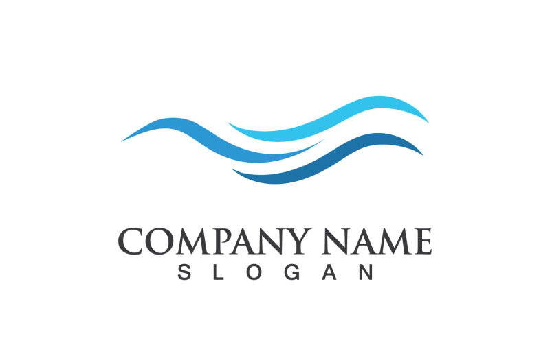 Icona onda d'acqua illustrazione vettoriale Logo Design V3