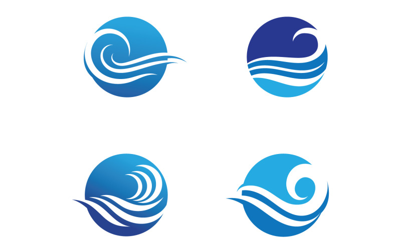 Modèle de vecteur de symboles de logo Wave Beach V53