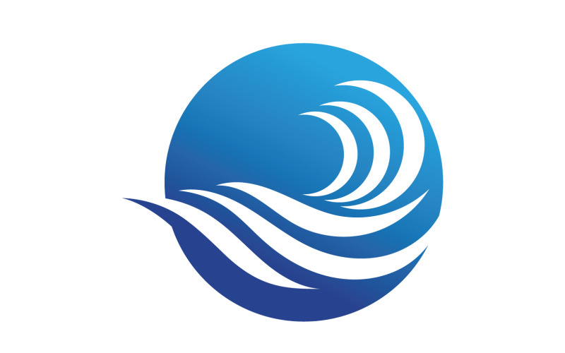 Modelo de vetor de símbolos de logotipo de praia de onda V35