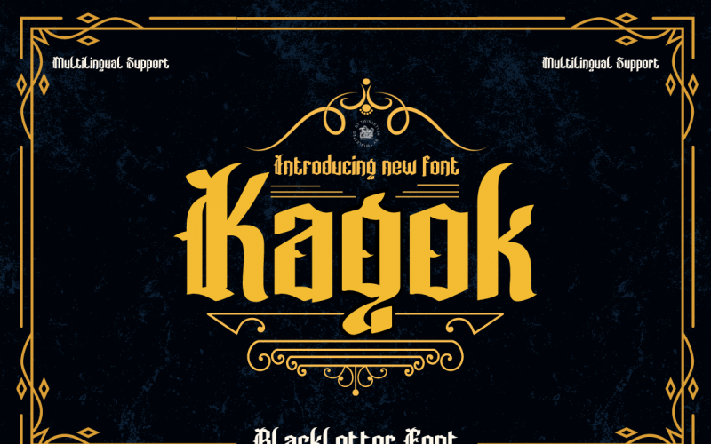 Kagok ist eine Typografie, die mit einer klassischen Blackletter-Schrift gestaltet ist