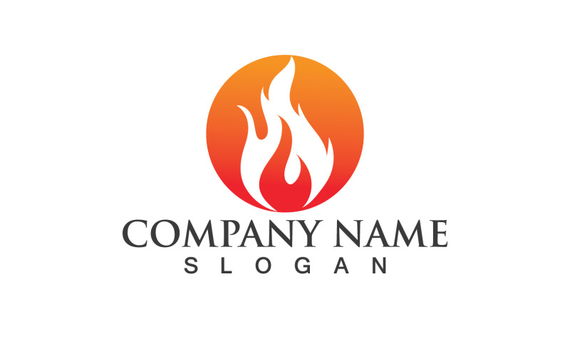 Modèle de conception d'illustration vectorielle de logo de flamme de feu V9