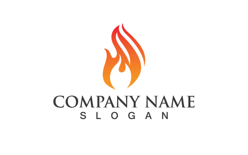 Modelo de design de ilustração vetorial de logotipo de chama de fogo V6