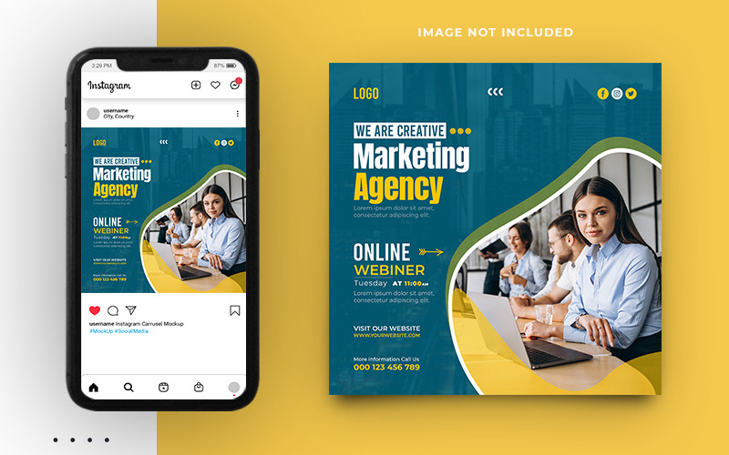 Modello di banner per post sui social media di Instagram dell'agenzia di marketing aziendale