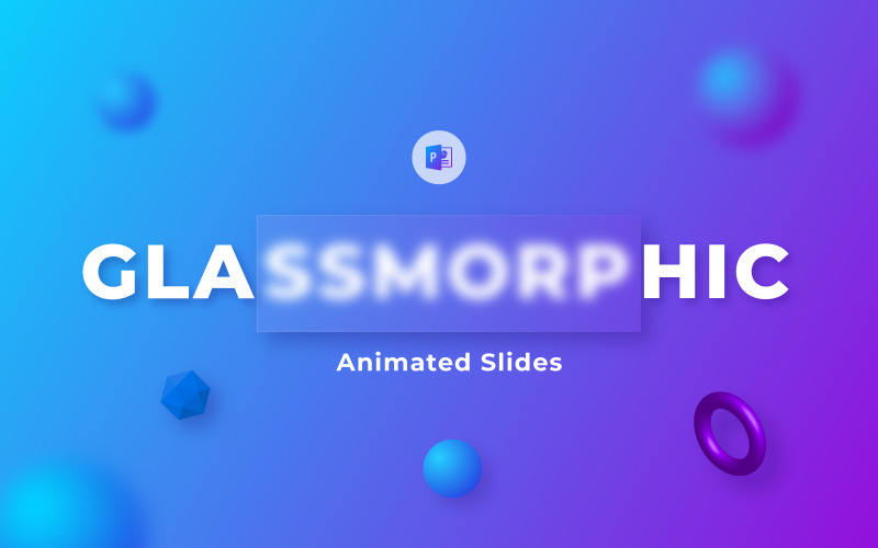 Modello gratuito di PowerPoint Infografica animata Glassmorphism