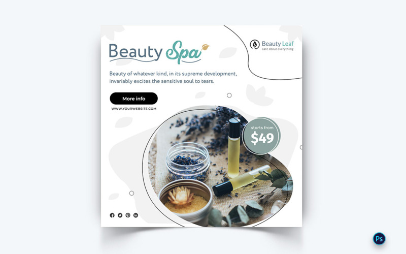 Beauty and Spa Social Media Instagram Post Template-54