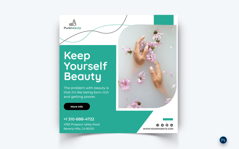 Modèle de publication Instagram sur les médias sociaux beauté et spa-48