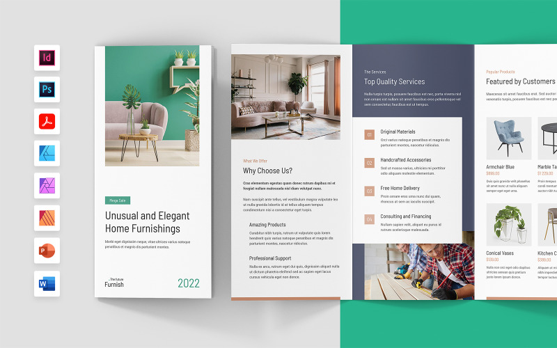 Broschüre Furniture Company Tri-Fold