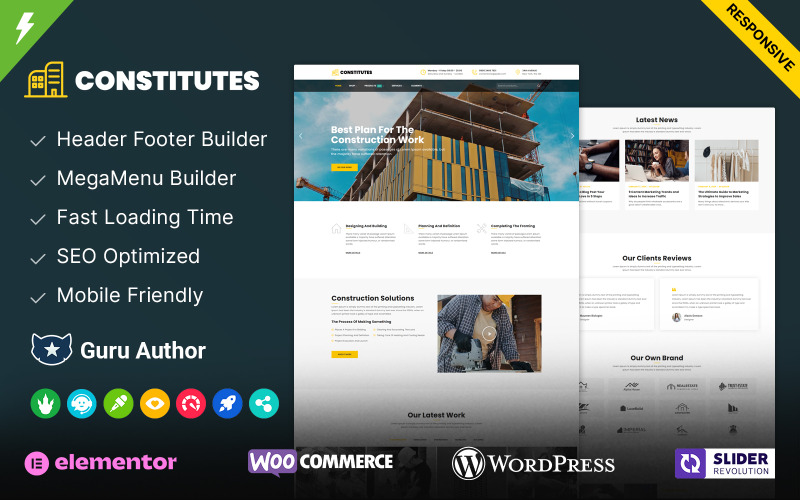 Constitue - Thème WordPress pour le bâtiment et la construction