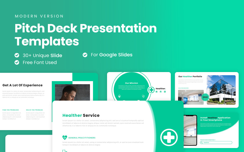 HEALTHER - Modern Healthcare Google Slides Mall