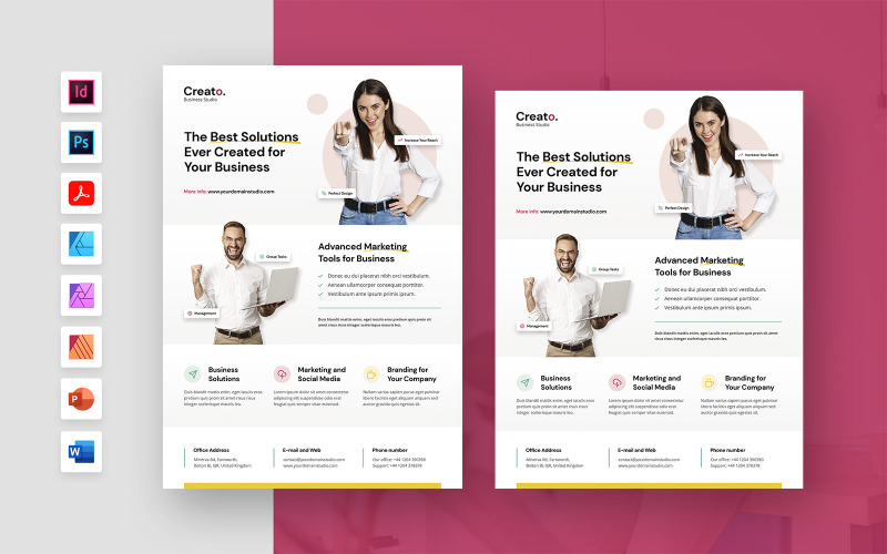 Modèle de Flyer de studio d'entreprise créative