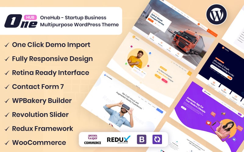 OneHub - 初创企业多用途 WordPress 主题