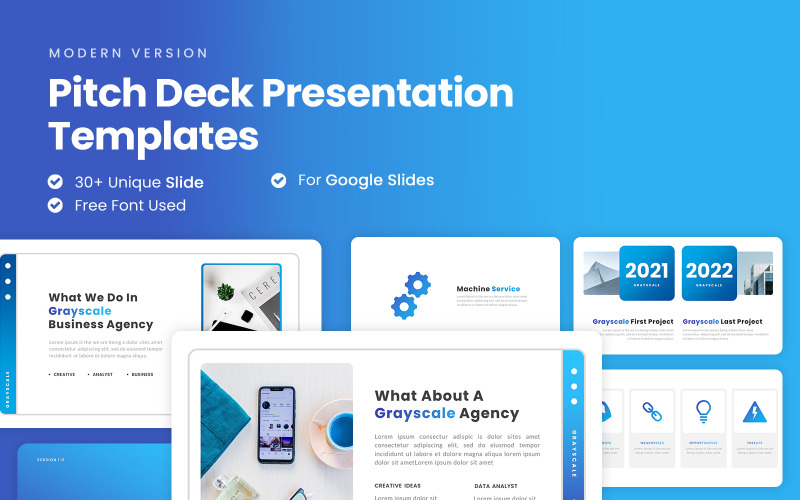Оттенки серого - Многоцелевой бизнес-шаблон Google Slides